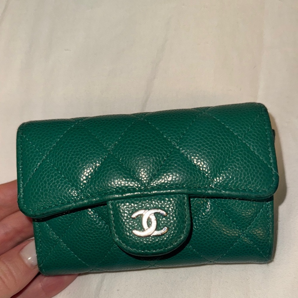 Chanel Green Quilted Women's wallet
